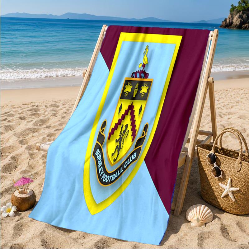 Football Club Burnley Beach Towel Microfiber Beach Towel, Lightweight and Quick-Dry, for Summer Travel, Swimming Pool Fan Birthday Gift