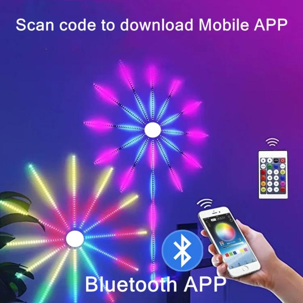 Feuerwerk LED Streifenlicht RGBIC Neon Streifen USB 5V Bluetooth APP Steuerung Weihnachtsfeier Dekoration Musiksynchronisation Schlafzimmer Dekor Licht