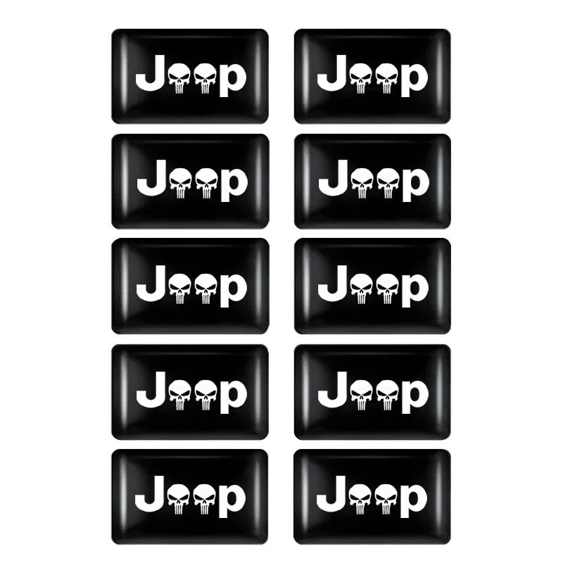 Per Jeep 10 Pezzi Adesivi 3D Styling Volante Accessori Per Jeep Wrangler Grand Cherokee Avenger Compass Wagoneer Gladia