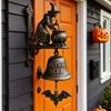 Campainha de Bruxa, Decoração Halloween Retrô 3D, Ferro Fundido Sólido e Resina, Clara e Alta, Campainha Fácil de Instalar (Bruxa B, 2 Peças)