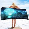 Wolf Beach Towel,Microfiber Bath Towel Gifts for Boys Kids,Funny Animals Sand Free Quick Dry Travel Towels for Men's Pool Sports