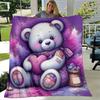 1pc. Cute Teddy Bear Print Blanket - Perfect for Home, Office, Outdoor Use, Gift Idea,