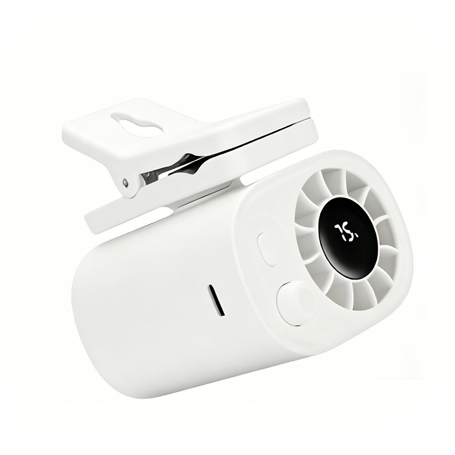 Portable Mini Fan, High-capacity High-speed USB Rechargeable Long-lasting Digital Display, Waist-mounted Fan/Desktop Fan