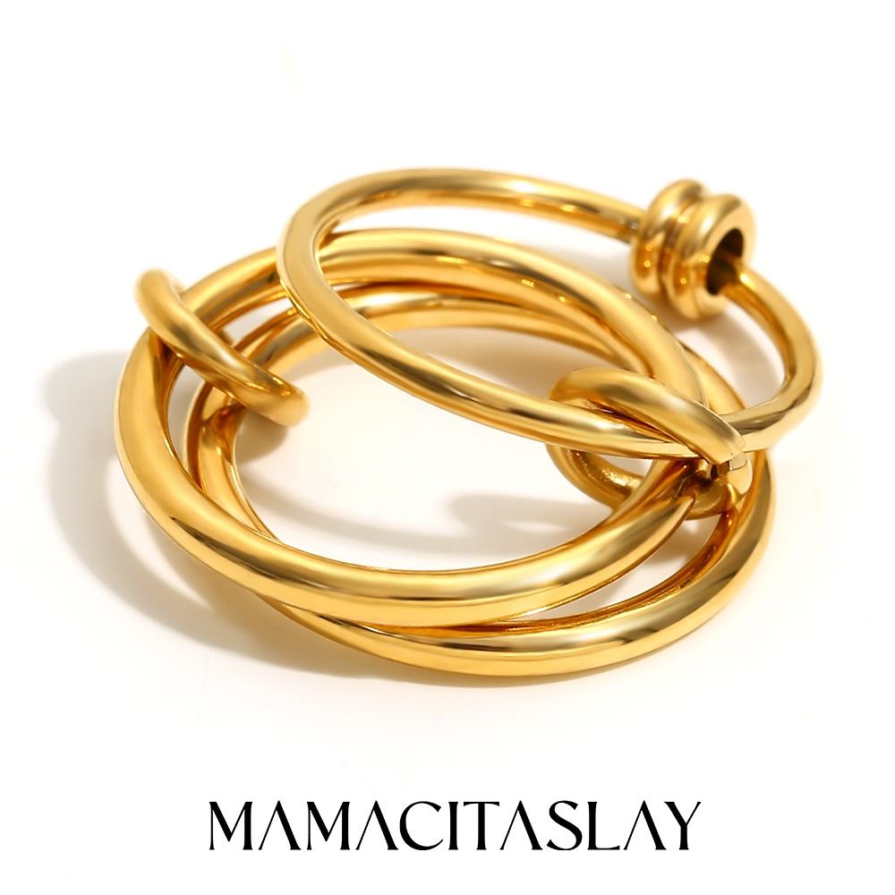 

MamacitaSlay Unique Cool Three/Four Fingers Chain Shape Variable Hiphop Rings Stainless Steel Trendy Accessories Women Men Gifts 6