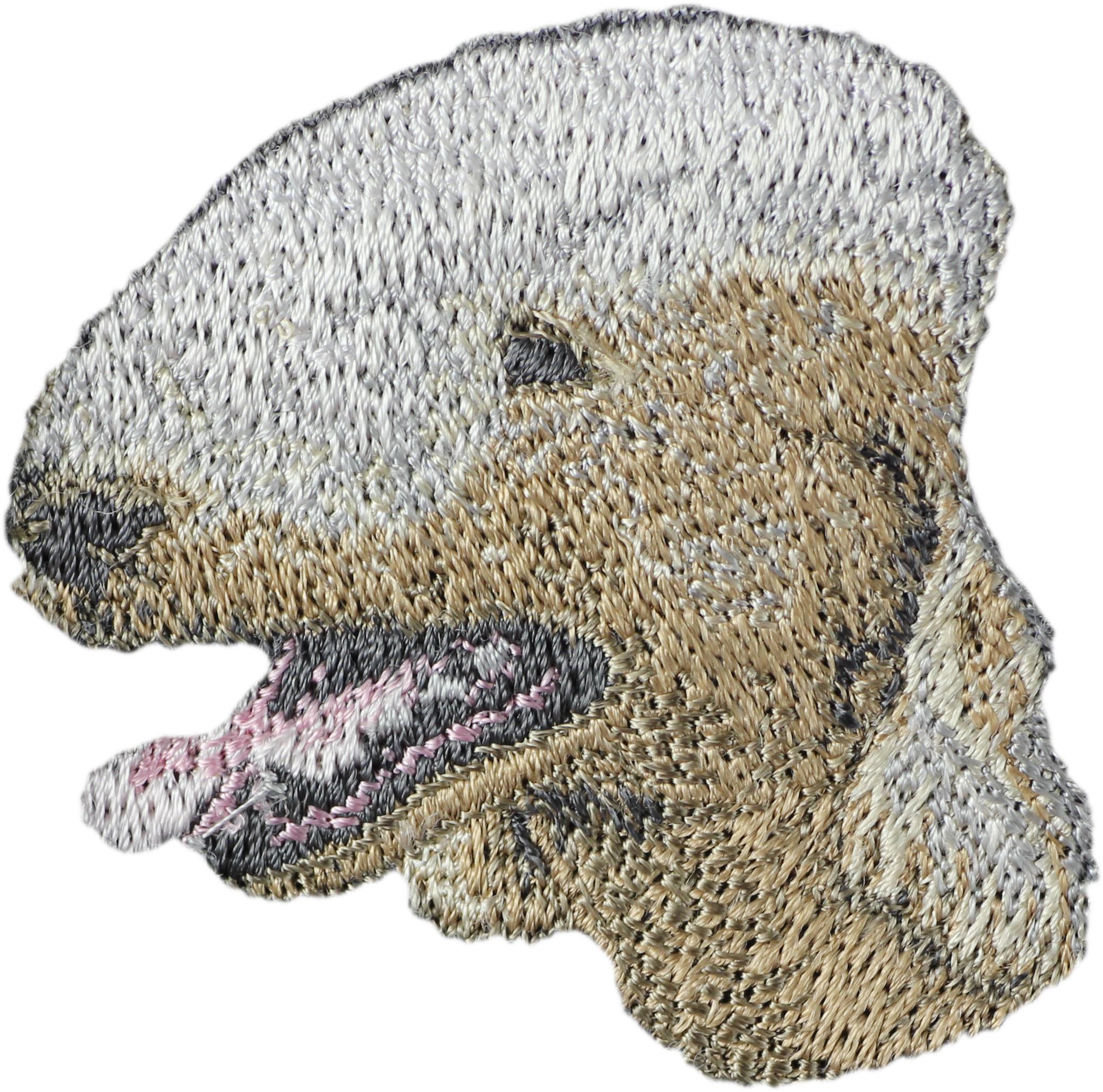 

Bedlington Terrier, Rothbury Terrier, Rodbery Terrier - dog-shaped patch, embroidered patch, unique decoration for Art-Dog backpack різнокольорові кольору