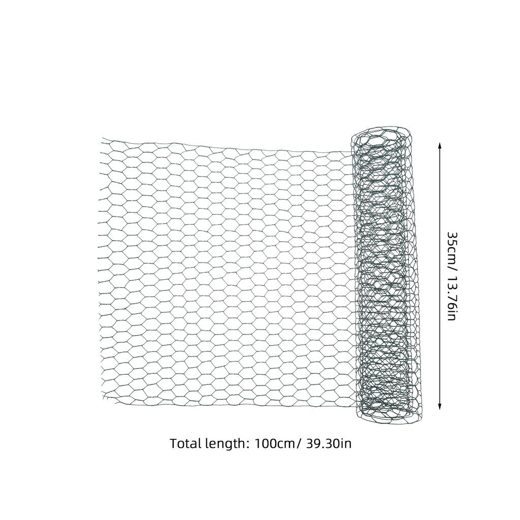 Chicken Cage Wire Mesh Poultry Fence Green-coated Vegetable Garden Fence Netting Mesh Hexagonal Iron Wire Fence 35cm*100cm