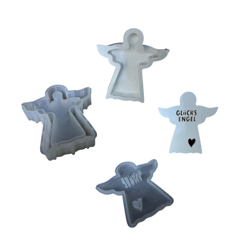 

2 Pieces Set LED Heart Angelic Night Light Sturdy Silicone Mold Set Craft Supplies for Craft and Home Decoration S