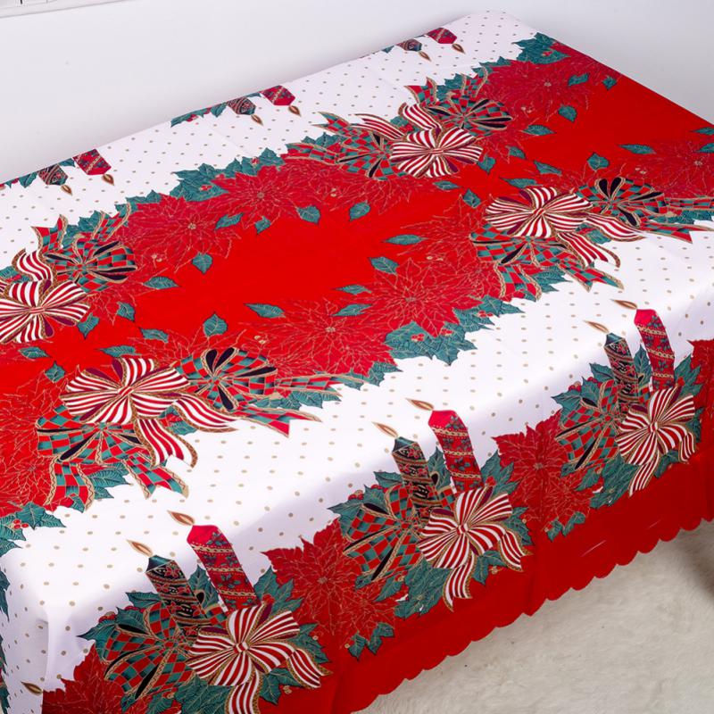 Christmas Tablecloth Merry Christmas Decorations For Home 2024 Xmas Table Cover Navidad Noel Table Cloth Decor New Year 2025