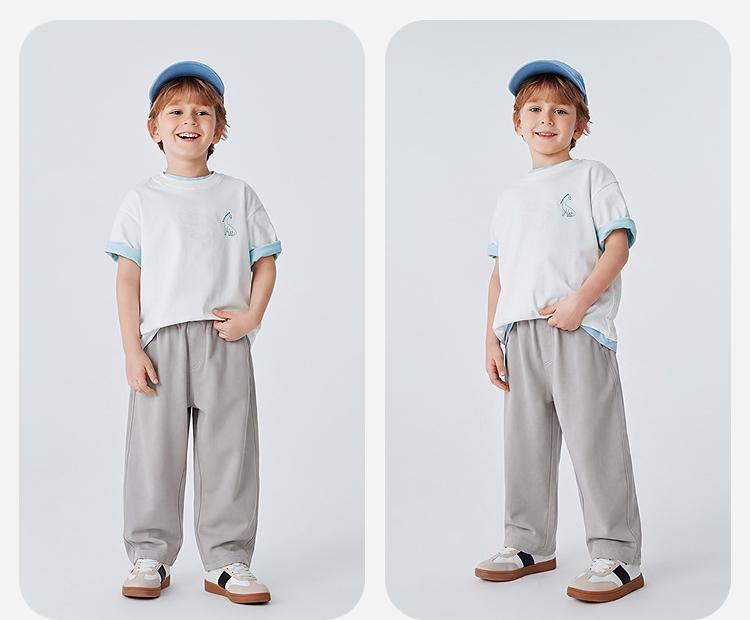 Mini Balabala Boys' and Girls' Adjustable Waist Smart Pants