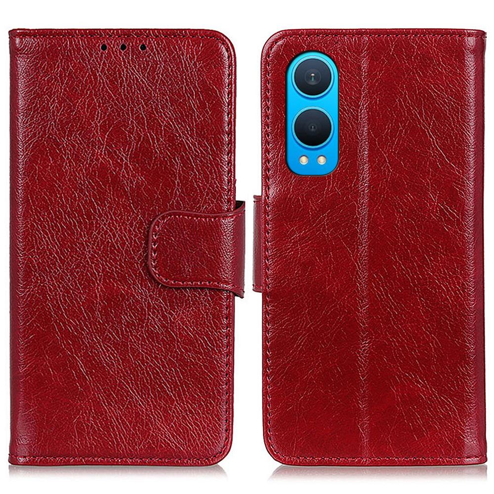 

For OnePlus Nord CE4 Lite 5G/Oppo K12x 5G (China) Wallet Case Nappa Texture Split Leather Phone Cover Red