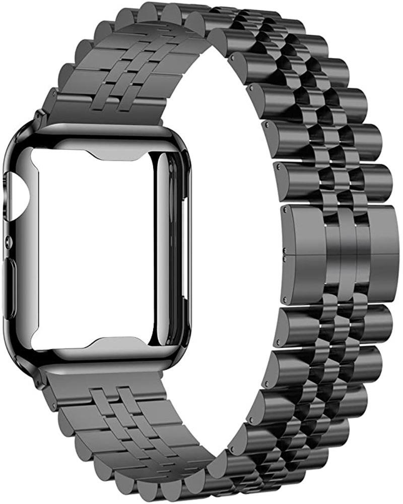 Metal Band+TPU Soft Case For Apple Watch 45mm 44mm 41mm 46mm 42mm 49mm Stainless Steel Wristband iWatch 11 10 9 8 7 6 5 SE Strap