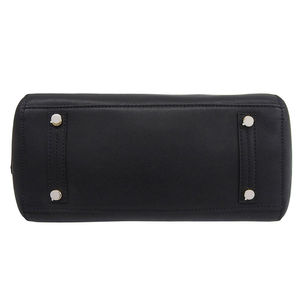 A.D.M.J. Accessoires De Mademoiselle Unused Calf Leather Square Tote Bag, Women's, Navy x Gold, 17AW01038 Tote Bag NavyUsed