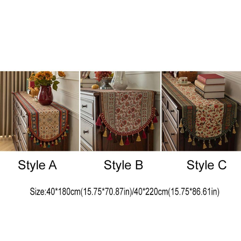 American Style Cabinet Cover Vintage Table Runner Home Decor Tea Table Cover Cloth Living Room