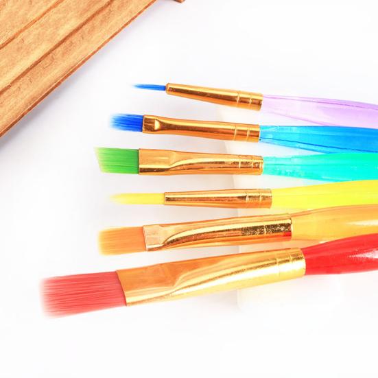 6ks malířský štětec Pohodlné uchopení Průhledná tyč Studenti Přenosný akvarelový štětec na kreslení Sada školních potřeb