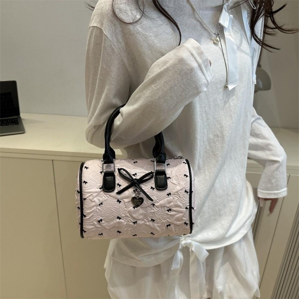 Small Bow Crossbody Bag Versatile Women's Handbags Trendy Bow Pillow Bag Underarm Bag