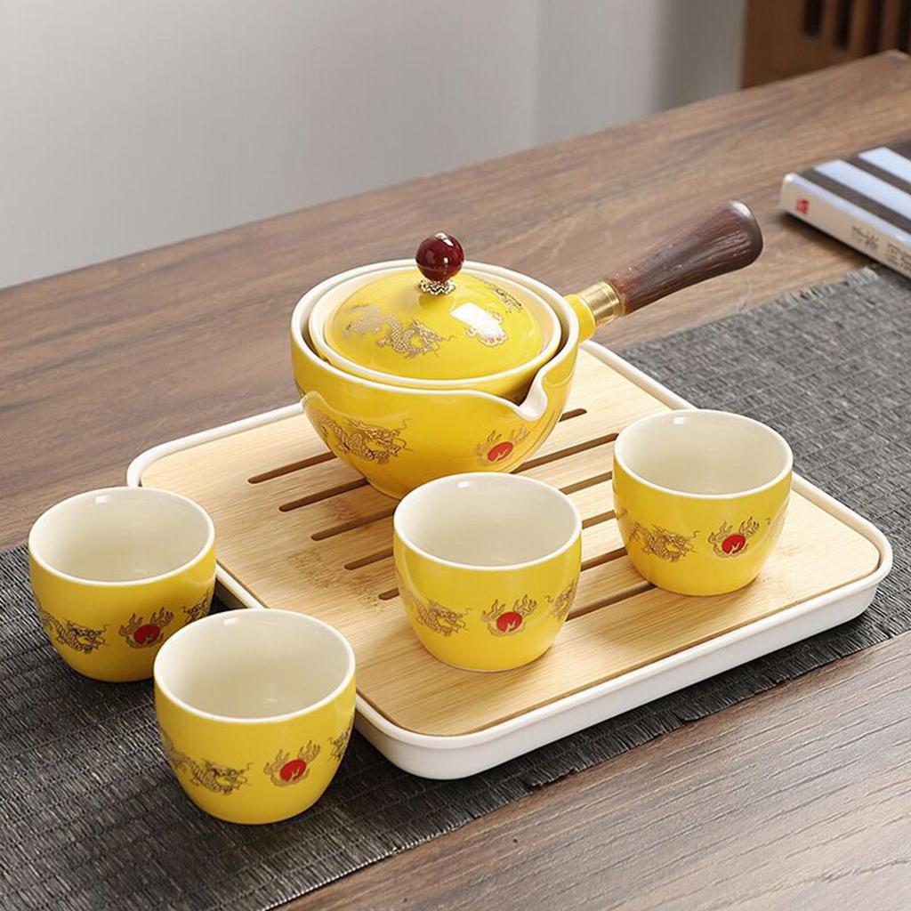 Ceramic Teapot Chinese Gongfu Tea Pot 360 Rotation Maker Infuser Portable Single 160ml Supplies