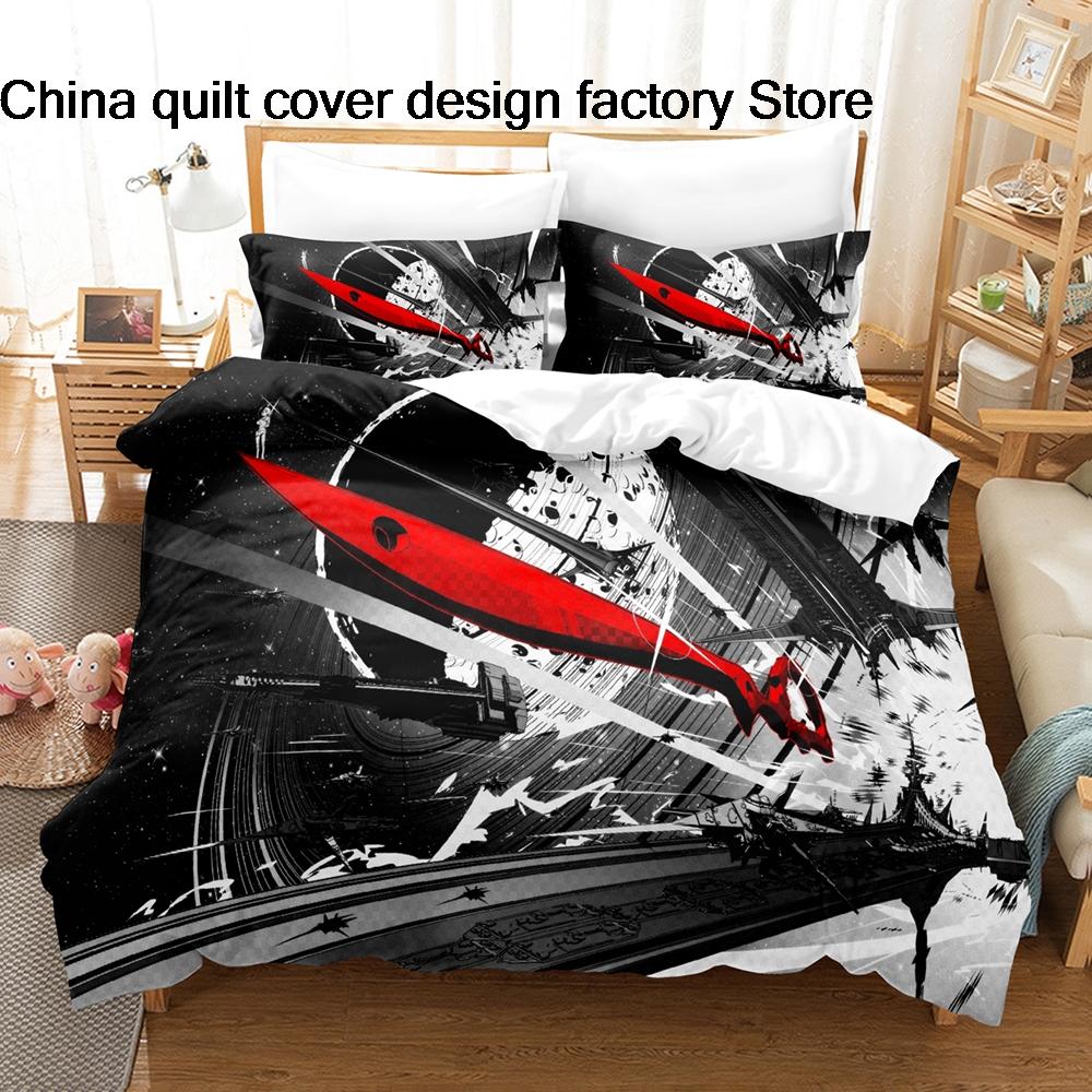 3Pcs Kill La Kill Anime Bedding Set 3D Print Ryuko Matoi Duvet Cover Pillowcases For Teens Fans Room Decor Gift  Bed Linen