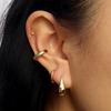 Simple Geometry C Shape Gold Plated Clip Earrings Stainless Steel Hypoallergenic Girl No Piercing for Cartilage Ear Cuff Earclip