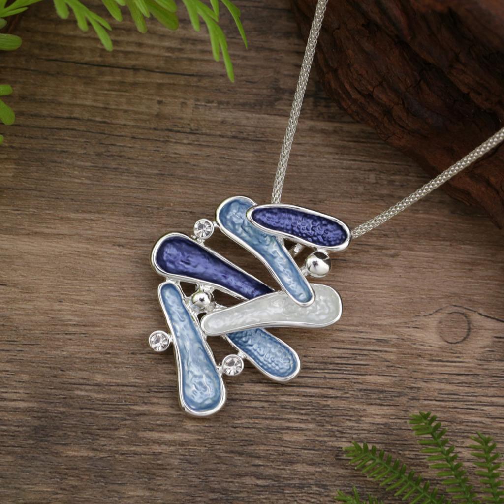 New color painting oil hollow geometric line pendant, exaggerated geometric women's personalized necklace