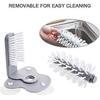 Glass Washer Brush with Double Sided Bristles, Glass Cup Brush Cleaner with Suction Cups Standing Glass Bottle Cup
