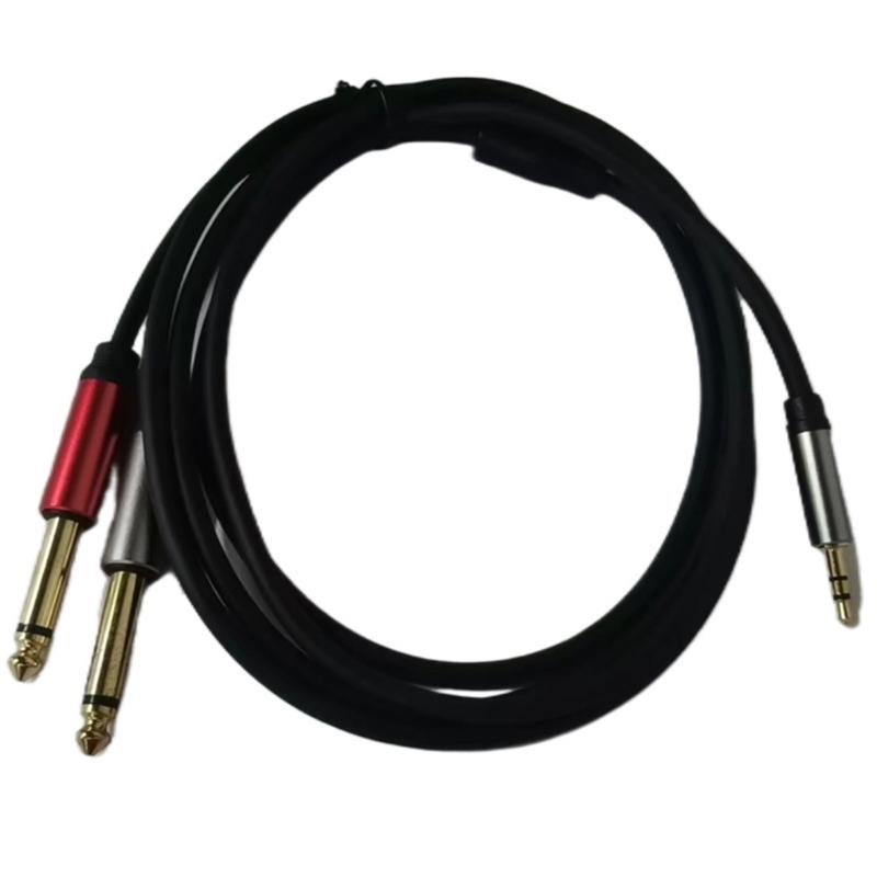 1.5m Audio Line 3.5mm TRS To Dual 6.35mm TS AUX Cable for PC Headphone Mixer Amplifier 3.5 To Double 6.5 Mono Jack Cable