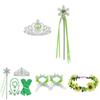 Costume da Fata dei Fiori Verdi Campanellino Tessuto in Fibra di Poliestere Ideale Per la Festa dei Bambini Halloween Giochi di Ruolo