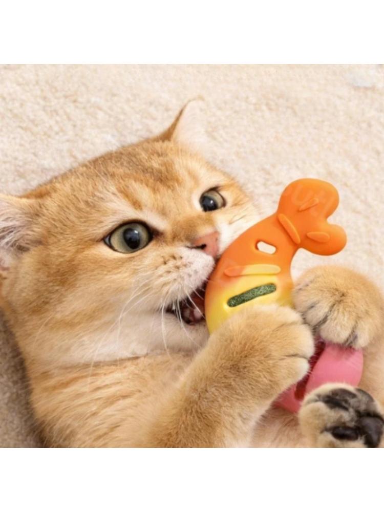 Cat Chew Toy Silicone Leaked Food Teeth Cleaning Kitten Toy Interactive Bite-resistant Teeth Grinding Cat Toy Supplies