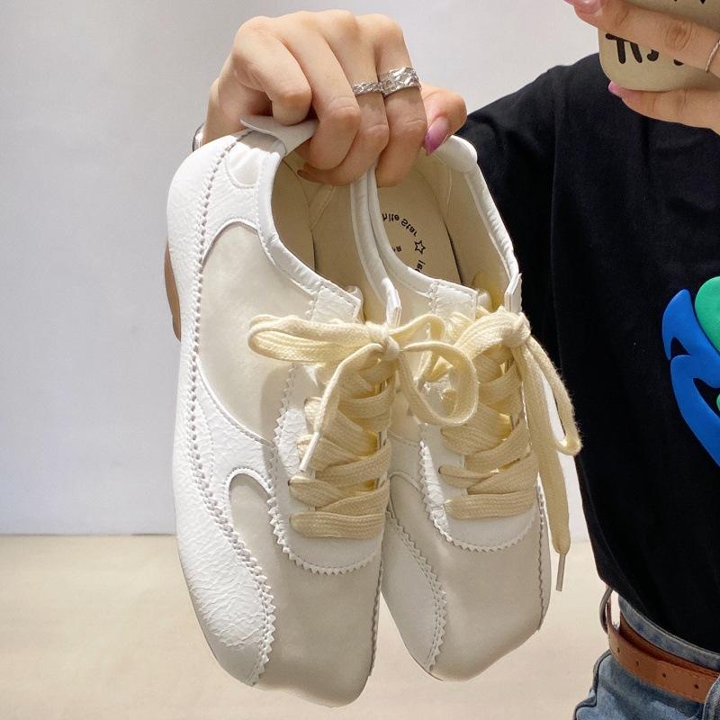 

Blue Cabinet Casual Sports Board Shoes Ballet Style Silk Satin Soft Sole White Shoes Big Head Ugly Cute Thick Sole Forrest Training Shoes Women 35 белый