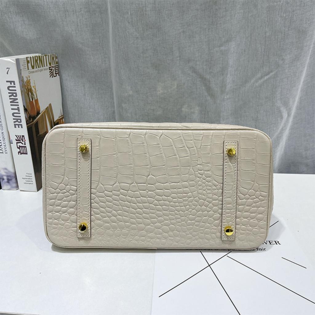 Platinum bag 30 inch crocodile pattern first layer cowhide genuine leather European and American foreign trade large-capacity hand bag cross-border
