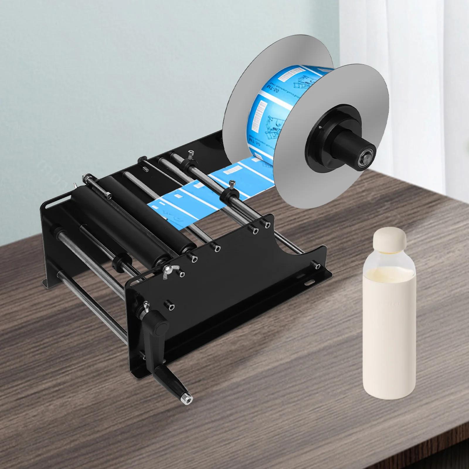 Manual Round Bottle Labeling Machine Adjustable Labeler Label Applicator Machine 15-20pcs/min MT-30 for Width 25-120mm Length nero