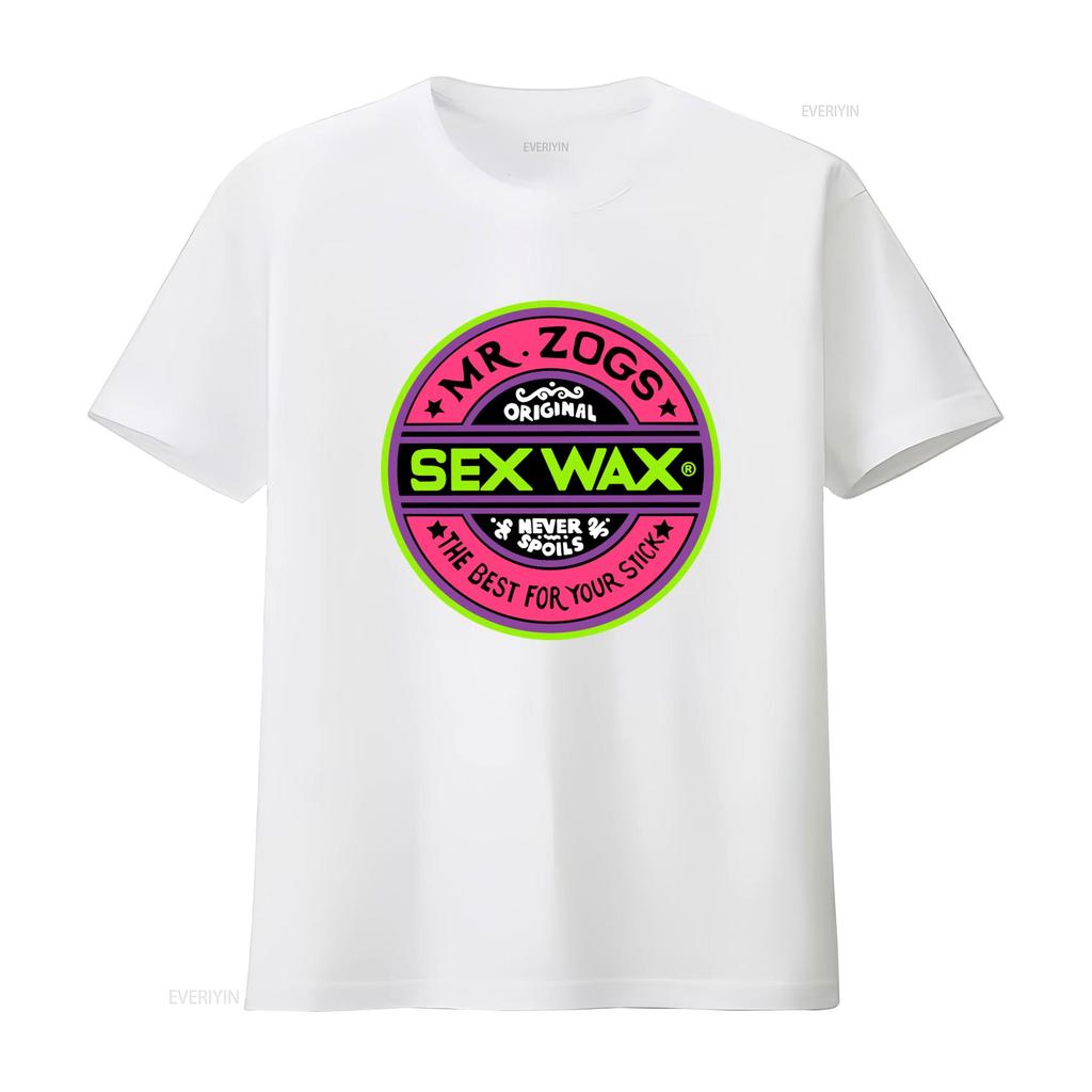 Sex Wax Mr Zogs Original Fluoro Nero T-shirt da Surf Non Si Deteriora Mai Migliore Per il Tuo Stick vintage Lavata Elegante Comoda