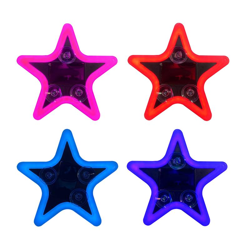 Solar Charging LED Car Window Lights Star Shaped Sparkling Mood Lights Neon Lights Car Interior Light Window Glowing Decoration