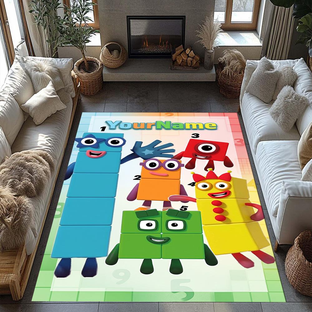 Tappeto Personalizzabile con Area Nome Numberblocks per Soggiorni Studio Ingresso Dormitorio Tappeto Antiscivolo Decorazioni Ufficio Anime Regalo Spirituale