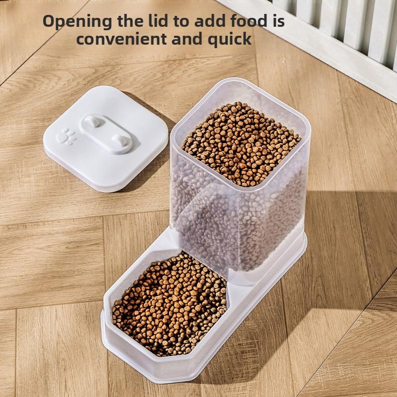 Large-capacity pet water dispenser for cats, non-electric automatic cat feeder, anti-spill
