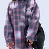 Women's Retro Plaid Long Sleeve Loose Lapel Shirt for Spring and Autumn