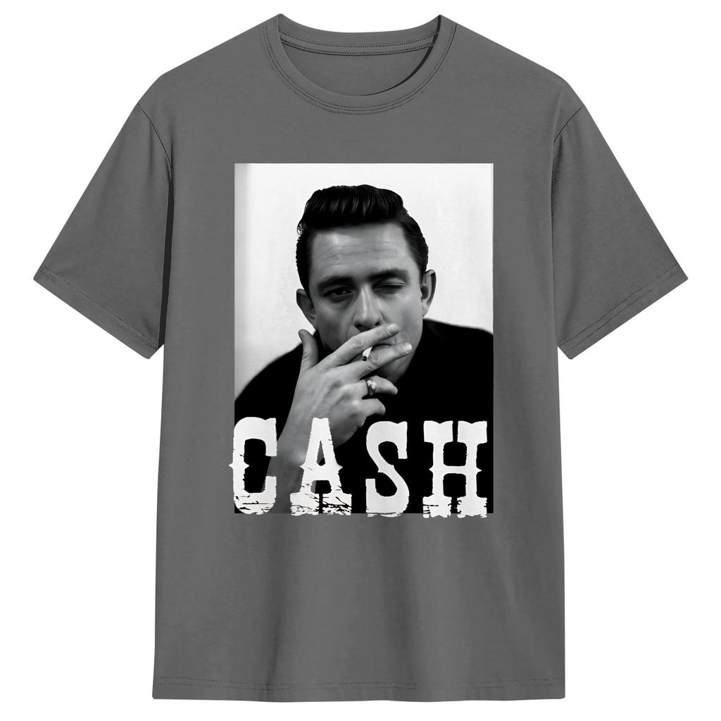 Vintage T Shirt Johnny Cash 100 Cotton T Shirts  Hip Hop Tshirt for Unisexs Summer Aesthetic Printed Short Sleeve Tops