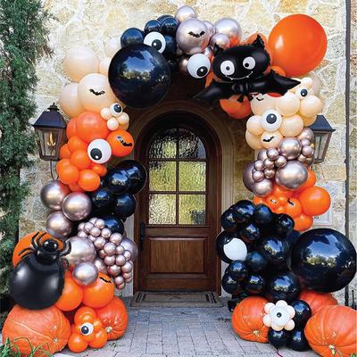 Halloween Balloon Garland Arch Kit Spider Bat Pumpkin Foil Ballon Eyeball Latex Baloon Birthday Halloween Theme Party Decoration