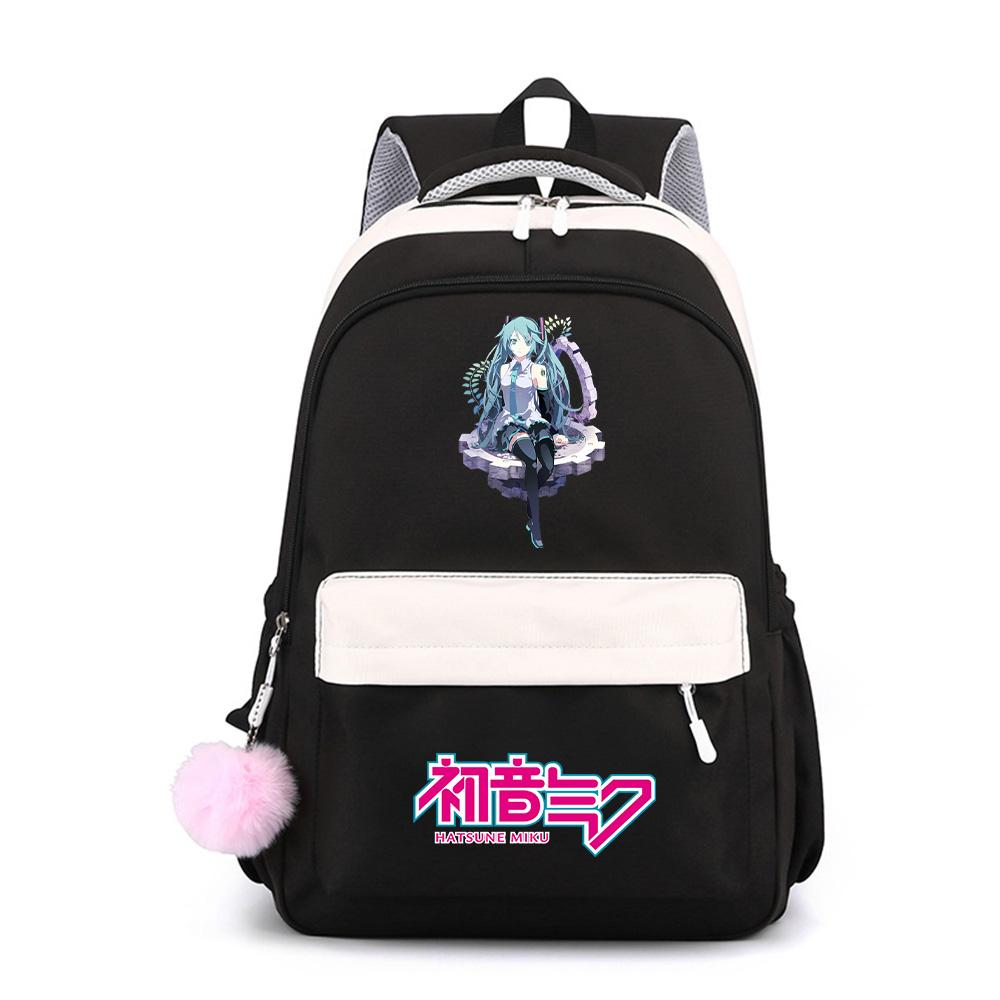 Anime Cartoon Hatsune Miku Printed Large Capacity Waterproof Backpack for Teenger Student Girl Boy Schoolbag Bookbag Kid Gift Travel Bag