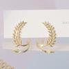 Leaf Shape 14k Gold Plated Earrings Feminine Glamour Jewelry Gifts Valentine 'S Day Gifts Ladies Girls Luxury Accessories