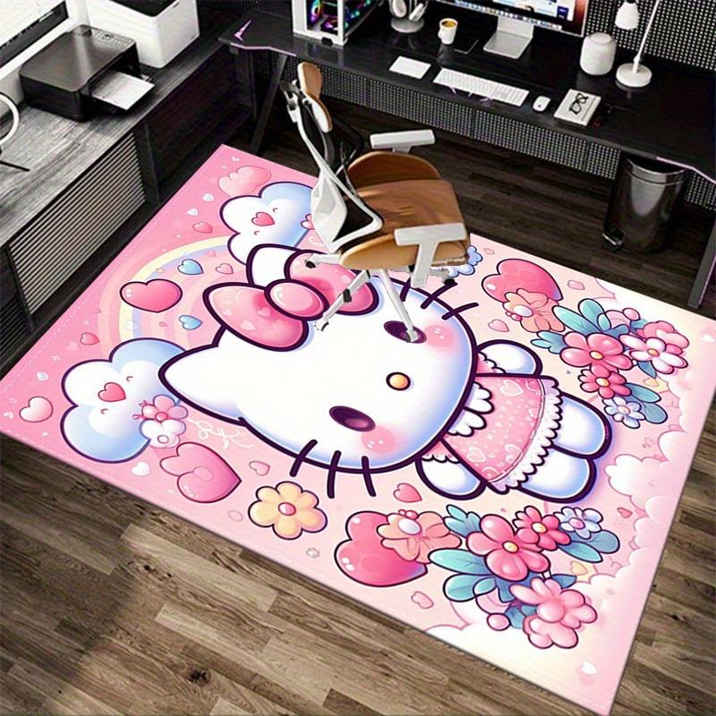 1pc Hello Kitty Pink Floral Rug - Cute Home Decor|Office Carpet|Outdoor Mat|Gift Ideaz2707