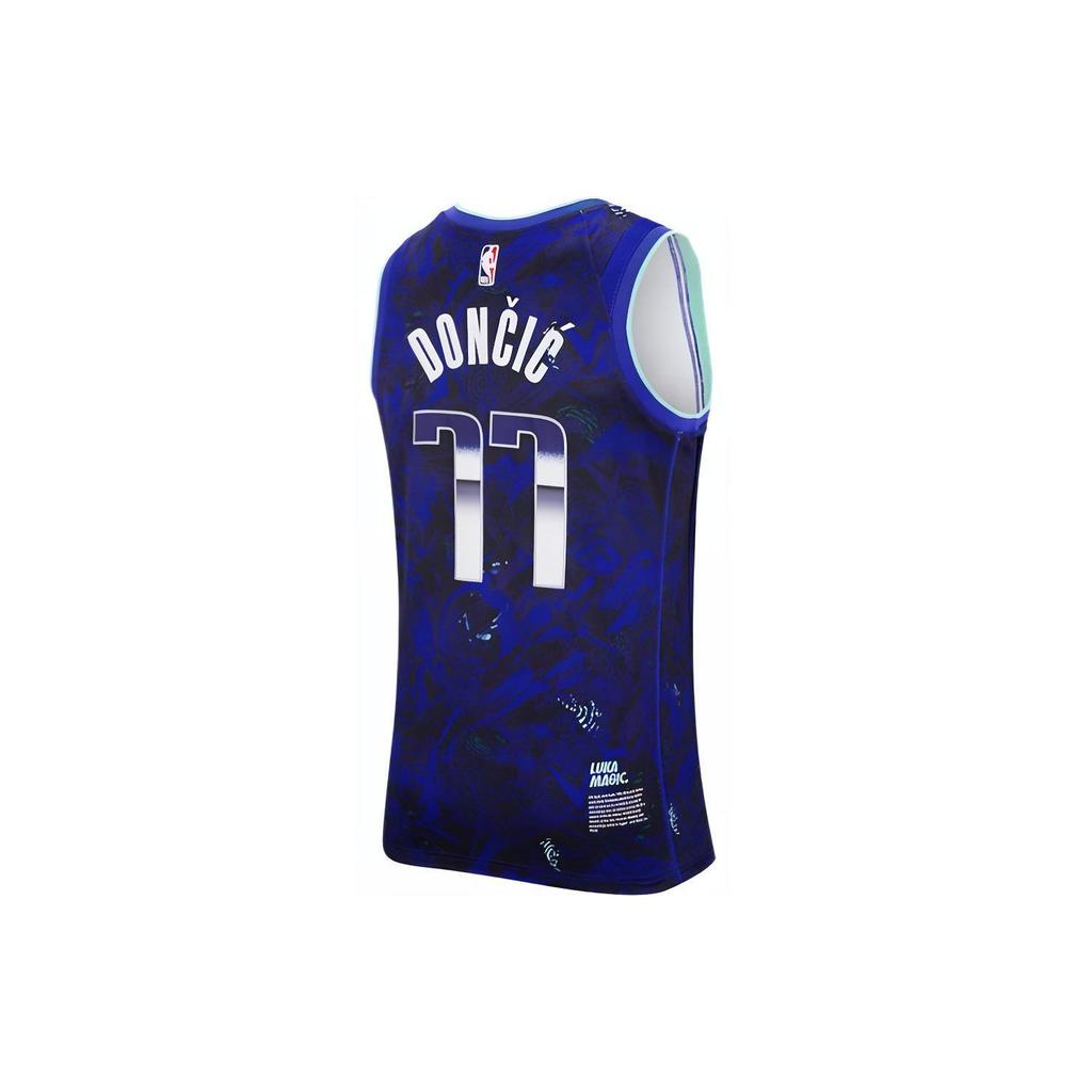 Nike Retro basketbalový dres NBA Dallas Mavericks Luka Doncic #77 Pánské topy Modrý DA6960-405