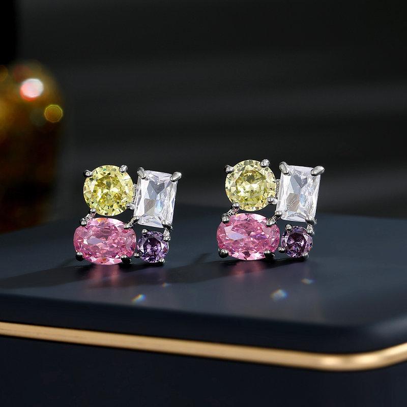 

Серьги-иглы из серебра 925 пробы, простые, стильные, высокого класса, сказочный ветер, супер-вспышка, инкрустированные цирконием, повседневные серьги для поездок на работу