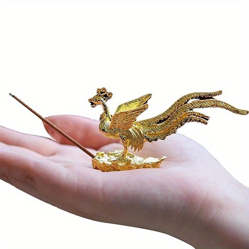 1pc Lucky Spread Wings And Step On The Clouds Phoenix Figurine Ornament Home Decoration Good Luck Phoenix Nird Statue