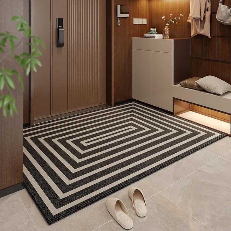 Modern Geometric Curved Rug - Non-Slip Wear-Resistant Easy Clean for Hallway Entrance Bedroom Living Room Home Decor