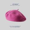 Autumn and Winter Wool Berets for Girls  Artistic and Retro Versatile Painter Hats  Solid Color Flower Bud Hats