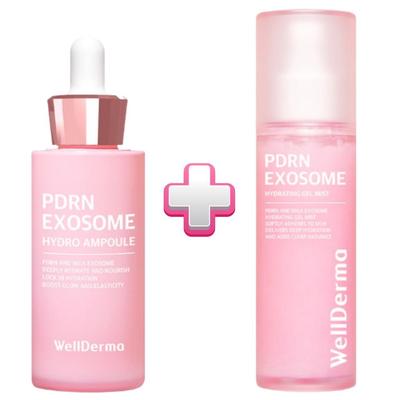 [WellDerma] PDRN Exosome Hydro Ampoule 30ml Hydrating Gel Mist 100ml Set