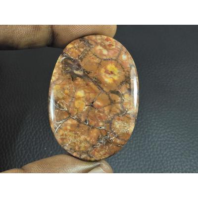 30X44X05MM Natural Bird Eye Jasper Oval Shape Cabochon Loose Gemstone 67Cts. G-290