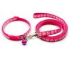 Pet Dog Collar and Leash Set, Cute Paw Pattern Nylon Dog Collar with Bell Long Dog Walking Leash