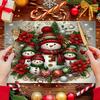 4pcs Christmas Theme Table Mats - Heat Resistant Placemats, Holiday Snowman and Decorative Patterns, Machine Washable