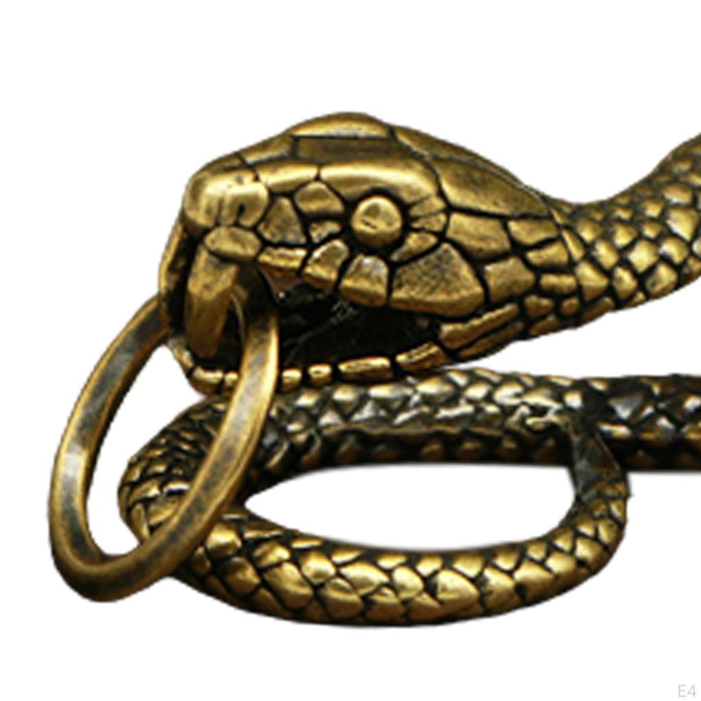 Brass Snake Keychains Animal Pendant Decor Pure Copper Fittings Keyrings for Earrings
